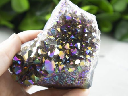 Rainbow Aura Amethyst Crystal Cluster Supply