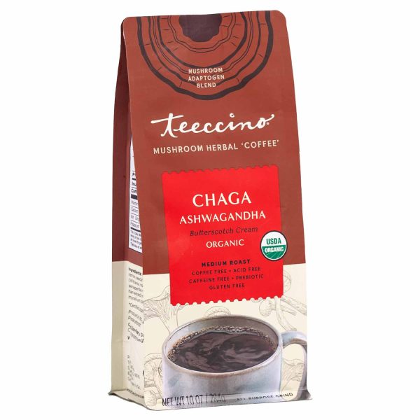 Chaga Ashwagandha Butterscotch Cream Mushroom Herbal Coffee on Sale