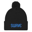 swrve 1968 CYAN embroidered Pom Pom Knit Cap Supply