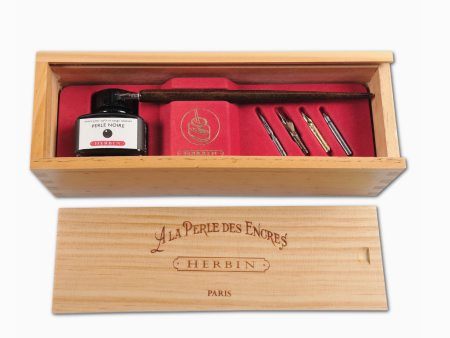 Ink & Nibs Set in Wooden Box For Cheap