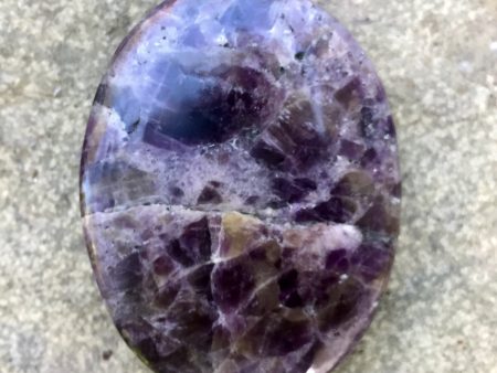 Chevron Amethyst Palm Stone For Cheap