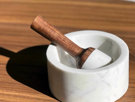 White Marble Mortar & Pestle Hot on Sale