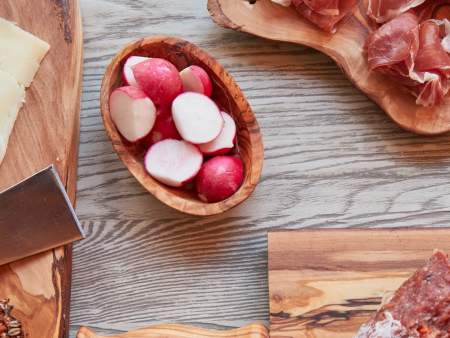 Italian Olive Wood Aperitivo Bowls - Set of 4 For Sale