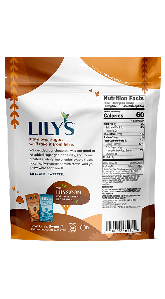 Lily s Sugar-Free Chocolate Salted Caramel Flavour Baking Chips For Sale