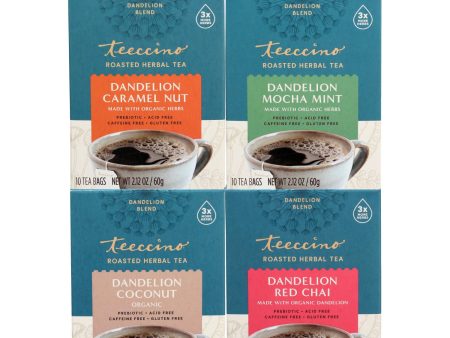 Teeccino Dandelion Super Herbal Tea Variety Pack For Sale