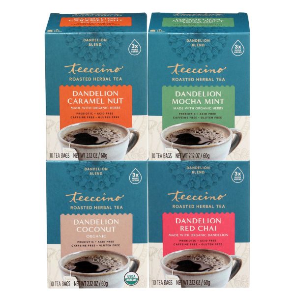 Teeccino Dandelion Super Herbal Tea Variety Pack For Sale