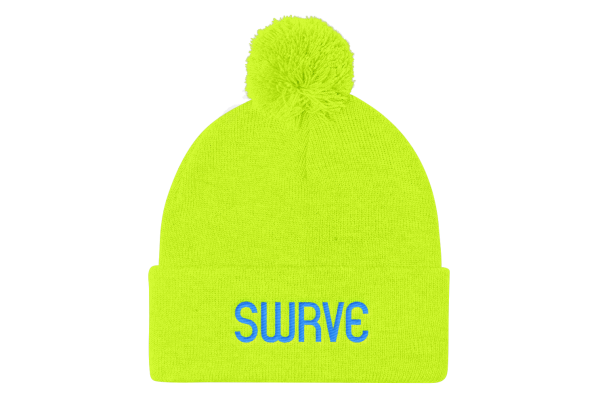 swrve 1968 CYAN embroidered Pom Pom Knit Cap Supply