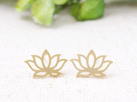 Lotus Silhouette Stud Earrings Sale