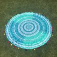 Ombre Mandala Tapestry with Rainbow Pom Poms on Sale