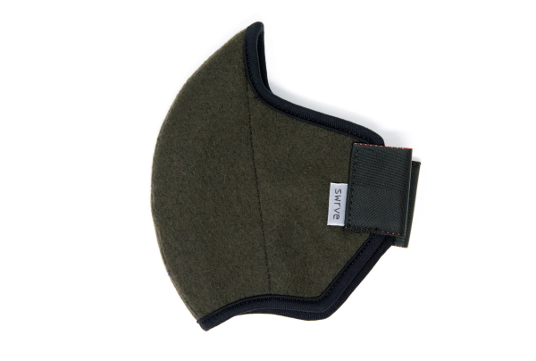 LONG 3 layer green felted wool MASK on Sale