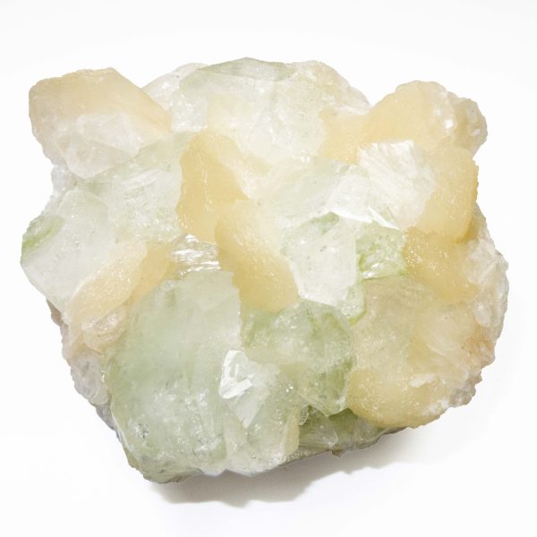 Green Apophyllite with Stilbite For Sale