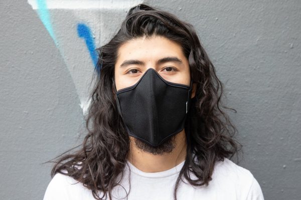 LONG 3 layer black wool crepe MASK Online now