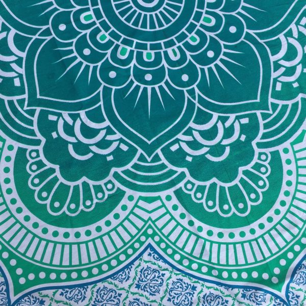 Mandala Tapestry - Teal Flower For Sale