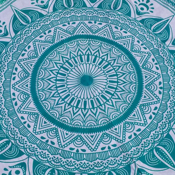 Teal Tapestry with Rainbow Pom Poms Online