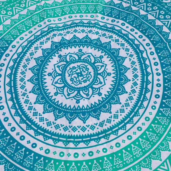 Ombre Mandala Tapestry with Rainbow Pom Poms on Sale